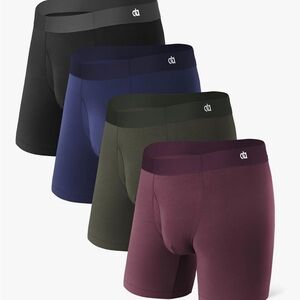 David Archy Men's Boxer Briefs Multipack - Black, Blue, Green, Burgundy
